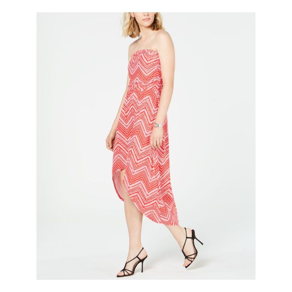 ULTRA FLIRT Womens Sleeveless Strapless Maxi Hi-Lo Dress - Picture 3 of 4
